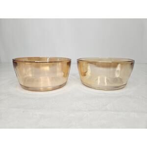 Vtg Marigold Carnival Iridescent Glass Small Trinket Berry Cereal Dessert Bowls